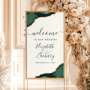 Affiche Emerald Green Agate Ivory 32x48 Mariage Bienvenue