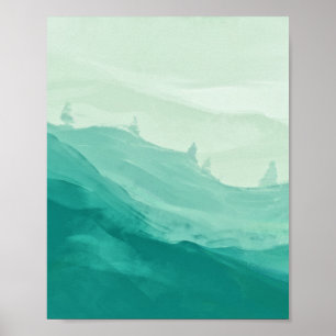 Affiche Emerald Green Aquarelle Turquoise Art Abstrait