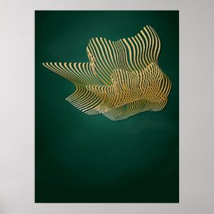 Affiche Emerald Green et Gold Abstrait Wall Art