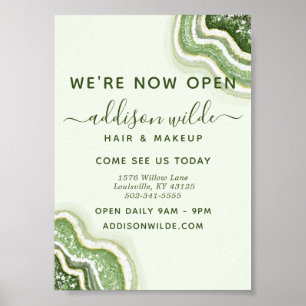 Affiche Emerald Green Parties scintillant Agate Geode Luxe