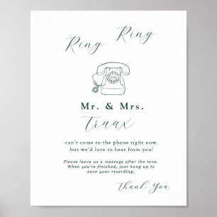 Affiche Emerald Green Vintage Botanical en Audio Guestbook