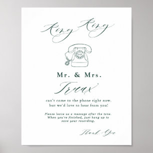 Affiche Emerald Green Vintage Botanical en Audio Guestbook