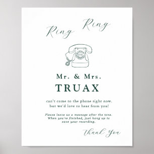 Affiche Emerald Green Vintage Botanical en Audio Guestbook