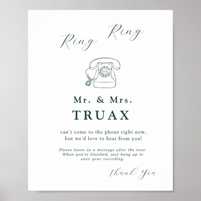 Affiche Emerald Green Vintage Botanical en Audio Guestbook (Devant)