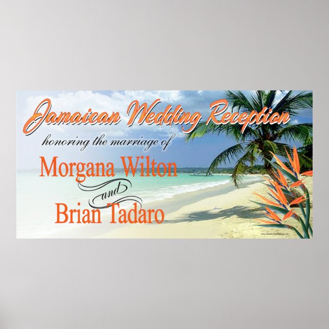 Affiche Emerald Waters Jamaican Beach Réception de mariage (Devant)