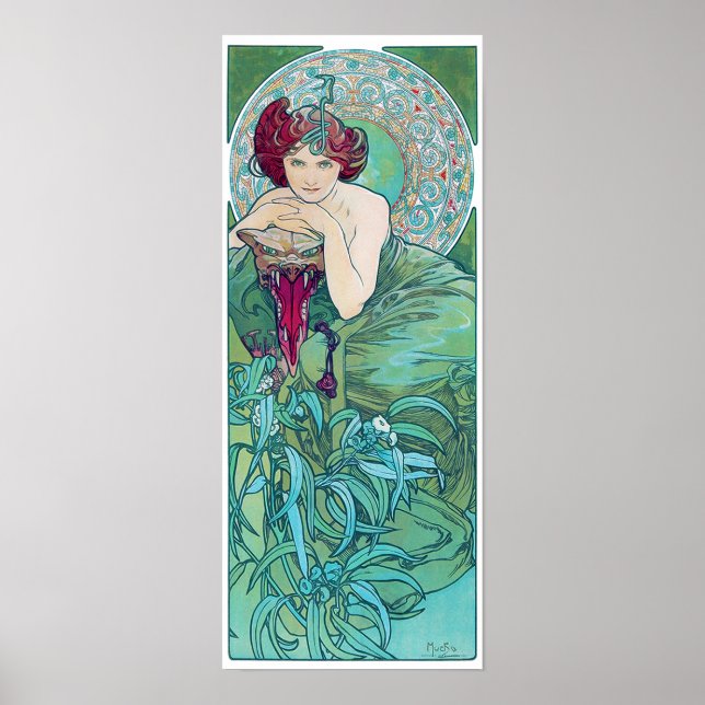 Affiche Emeraude (Quatre Bijoux), Alphonse Mucha (Devant)
