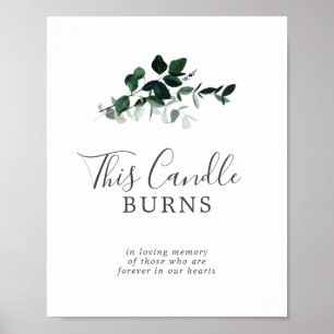 Affiche Emeraude Verdure Cette Bougie Brûle Mémorial Panne