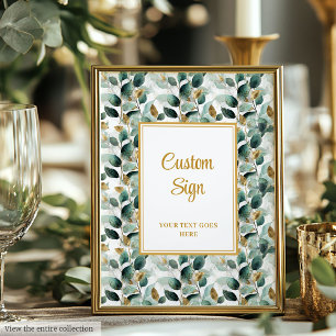 Affiche Émeraude Vert Vert Or Formel Mariage Personnalisé