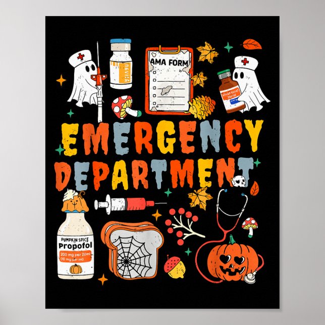 Affiche Emergency Department Funny Er Nurse Halloween Soky (Devant)
