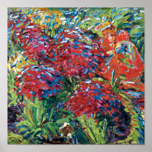 Affiche Emil Nolde Fleurs Rouges Expressionnisme Beaux-Art