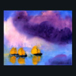 Affiche Emil Nolde - Mer aux Nuages Violets Et Bateaux À V<br><div class="desc">Emil Nolde Mer avec Nuages Violets et Trois Voiliers 1946, aquarelle sur papier. Contrairement à des magasins similaires, Art Lover's Cafe présente des oeuvres d'art classiques à haute résolution qui ont été restaurées, équilibrées et retouchées avec soin afin d'éliminer les taches et les artefacts que l'on trouve généralement dans la...</div>