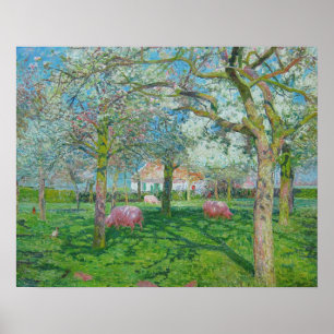 Affiche Emile Claus - Le verger au printemps