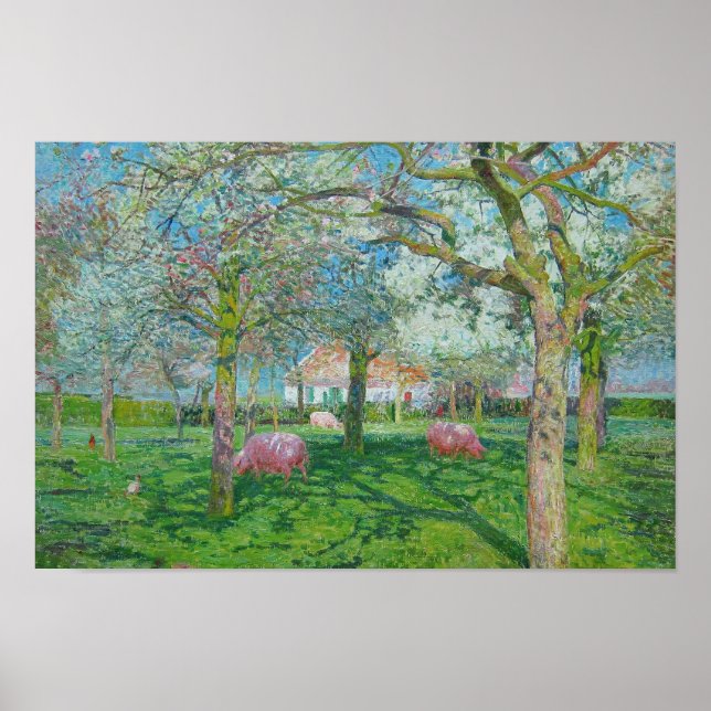 Affiche Emile Claus - Le verger au printemps (Devant)
