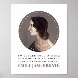 Affiche Emily Bronte Portrait et Citation - Pas d'Âme Cowa