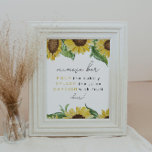 Affiche EMMA Rustic Country Sunflower Mimosa Bar Sign<br><div class="desc">This mimosa bar sign features rustic watercolor sunflowers and a clean script font. This sign is perfect for your country barn or fall themed event.</div>
