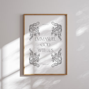Affiche Emmanuel Dieu Avec Nous Bible Verse Noël