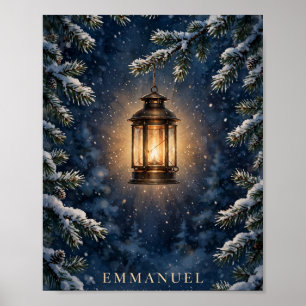 Affiche Emmanuel Dieu Avec Nous Matthieu 1:23 Art de Noël