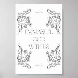 Affiche Emmanuel Dieu Avec Nous Verset Biblique Noël