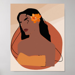 Affiche Emmène-moi à Hawaii, femme sans visage Boho