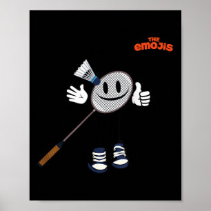 Affiche Emoji Badminton Sports Pouce en l'air 