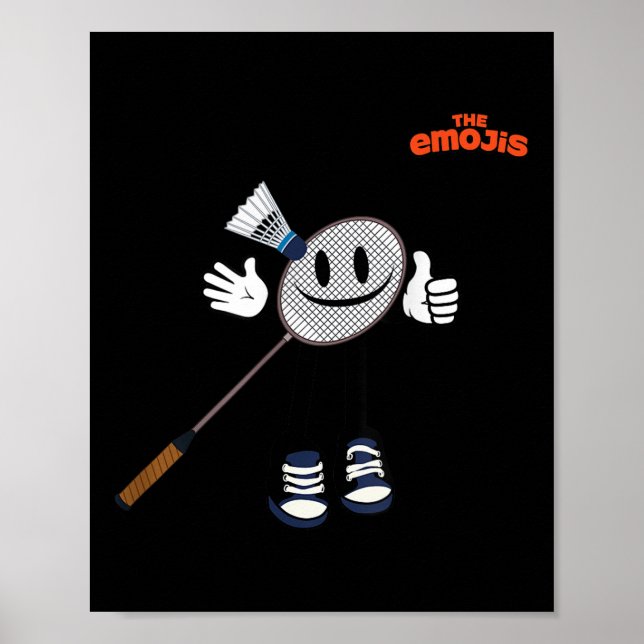 Affiche Emoji Badminton Sports Thumup (Devant)