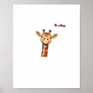 Affiche emoji girafe visage heureux enthousiaste 