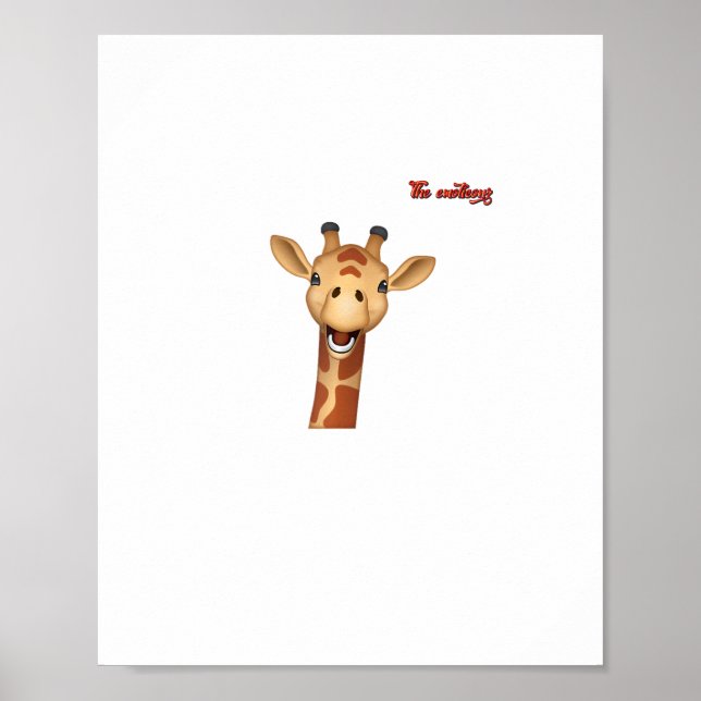 Affiche emoji girafe visage heureux enthousiaste  (Devant)