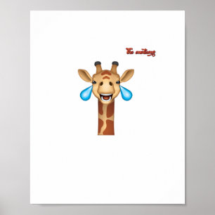 Affiche emoji girafe visage heureux pleurant  