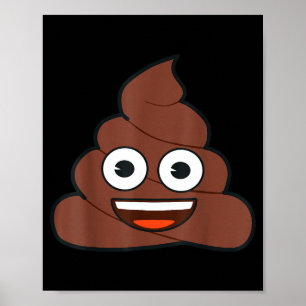 Affiche Emoji Officiel Caca Heureux Jaune Visage Souriant 
