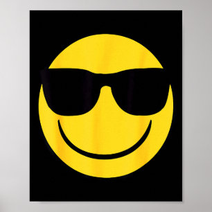 Affiche Émoji officiel rétro lunettes de soleil visage jau
