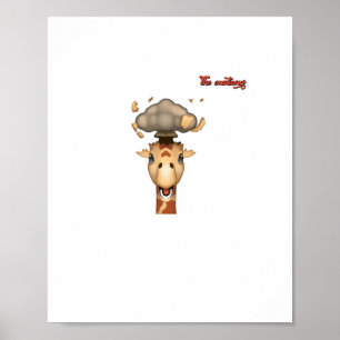 Affiche emoji tête explosant visage de girafe  