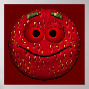 Affiche Emoticon aux fraises