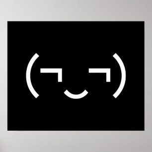 Affiche Émoticône suffisante (¬‿¬) Kaomoji japonais