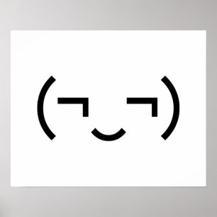 Affiche Émoticône suffisante (¬‿¬) Kaomoji japonais