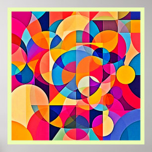 Affiche Émotion de couleur géométrique