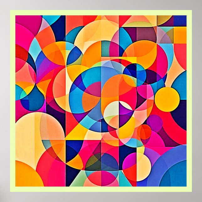 Affiche Émotion de couleur géométrique (Devant)