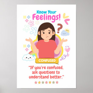 Affiche Émotion des enfants avec confusion