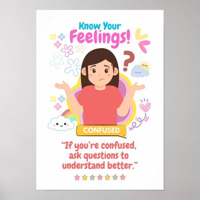 Affiche Émotion des enfants avec confusion (Devant)