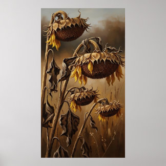 Affiche Emotional Drying Sunflower Art