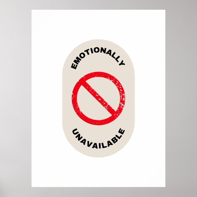 Affiche "Émotionnellement indisponible" (Devant)