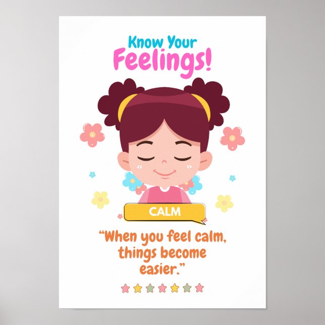 Affiche Émotions des enfants avec calme (Devant)