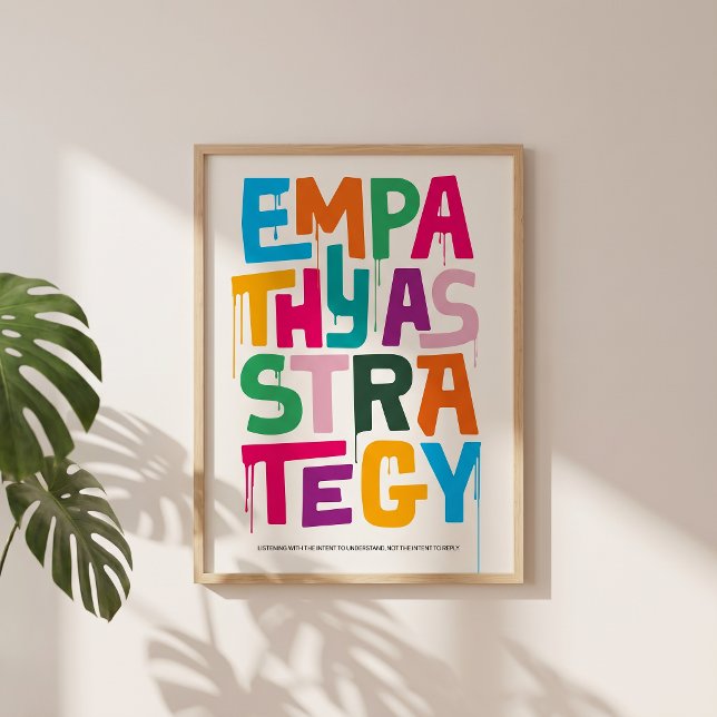 Affiche Empathy As Strategy - Typography Print | Wall Art (Bold color, clear message about empathy.)