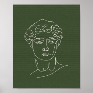Affiche Empereur romain fine ligne vert foncé