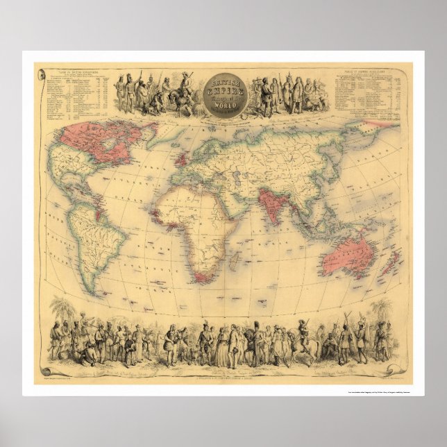 Affiche Empire britannique dans le monde 1855 (Devant)