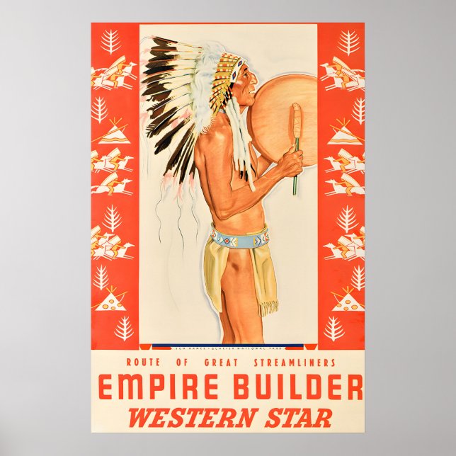 Affiche Empire Builder - Western Star - Vintage Travel (Devant)