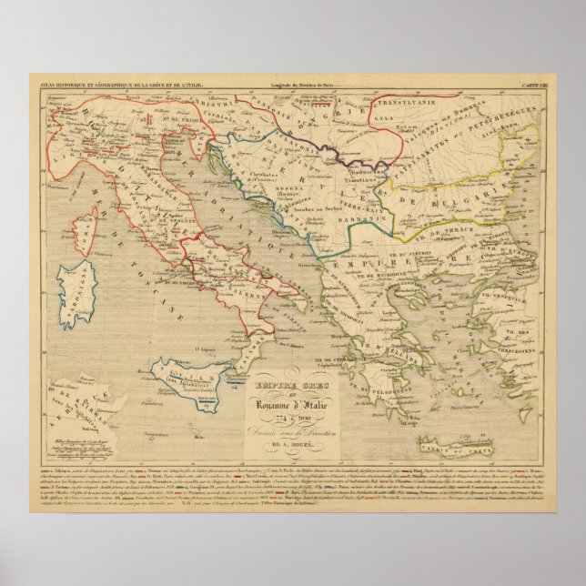 Affiche Empire Grec et Royaume d'Italie 774 a 900 (Devant)