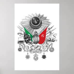 Affiche Empire ottoman Grayscale Coat of Arms