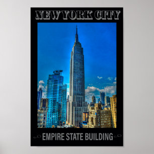 Affiche Empire State Building New York City Vintage