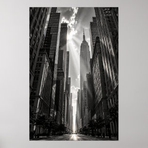 Affiche Empire State Building New York Noir et Blanc Mur