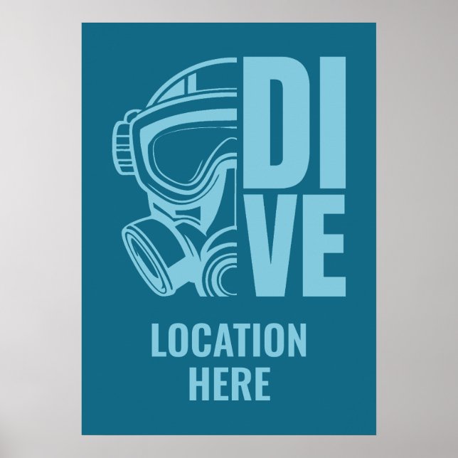Affiche Emplacement Personnalisé Plongée sous-marine (Devant)